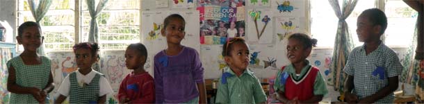 Schoolkinderen in Fiji
