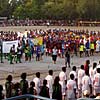 De openingsparade van de Kiribati Inter Island Games op Tarawa
